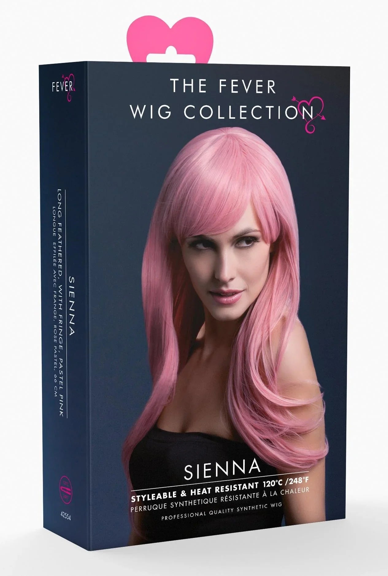 Peluca Rosa Pastel de Pelo Largo Ondulado Premium Pelucas Rosas Smiffys