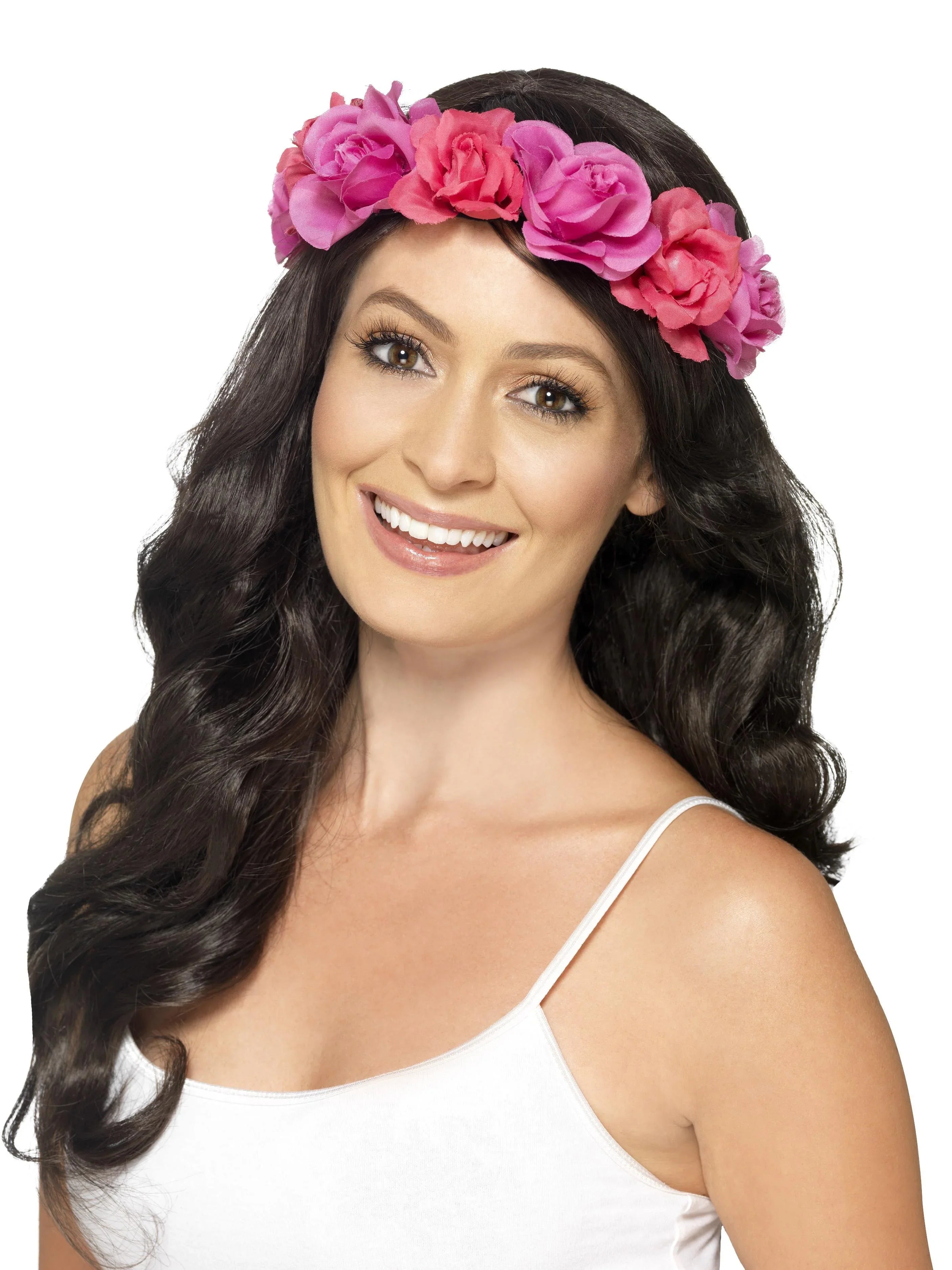 Diadema de Flores Rosas Diademas de Flores Smiffys