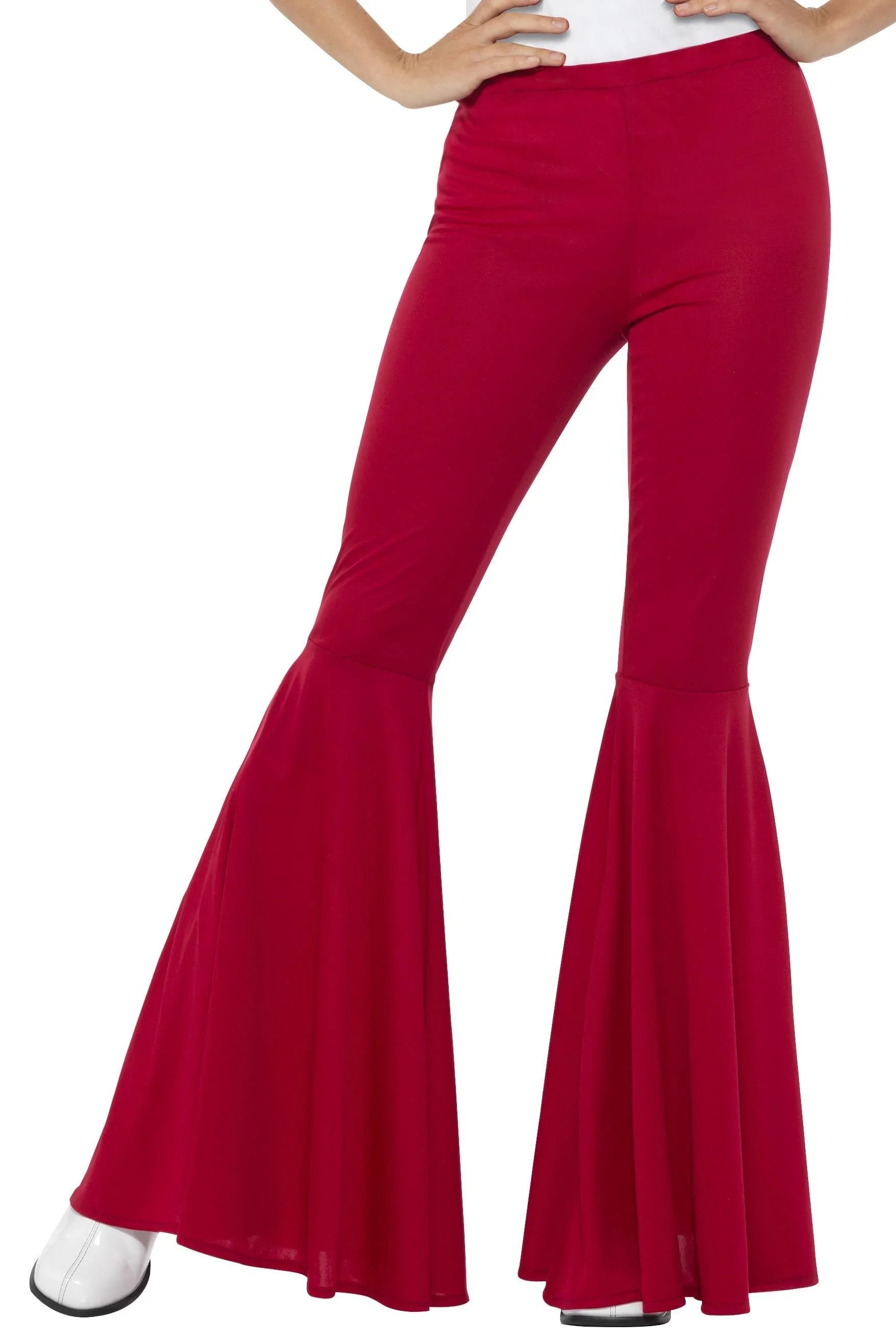 Pantalón de Campana Rojo Estilo Hippie para Mujer Complementos Hippies Smiffys