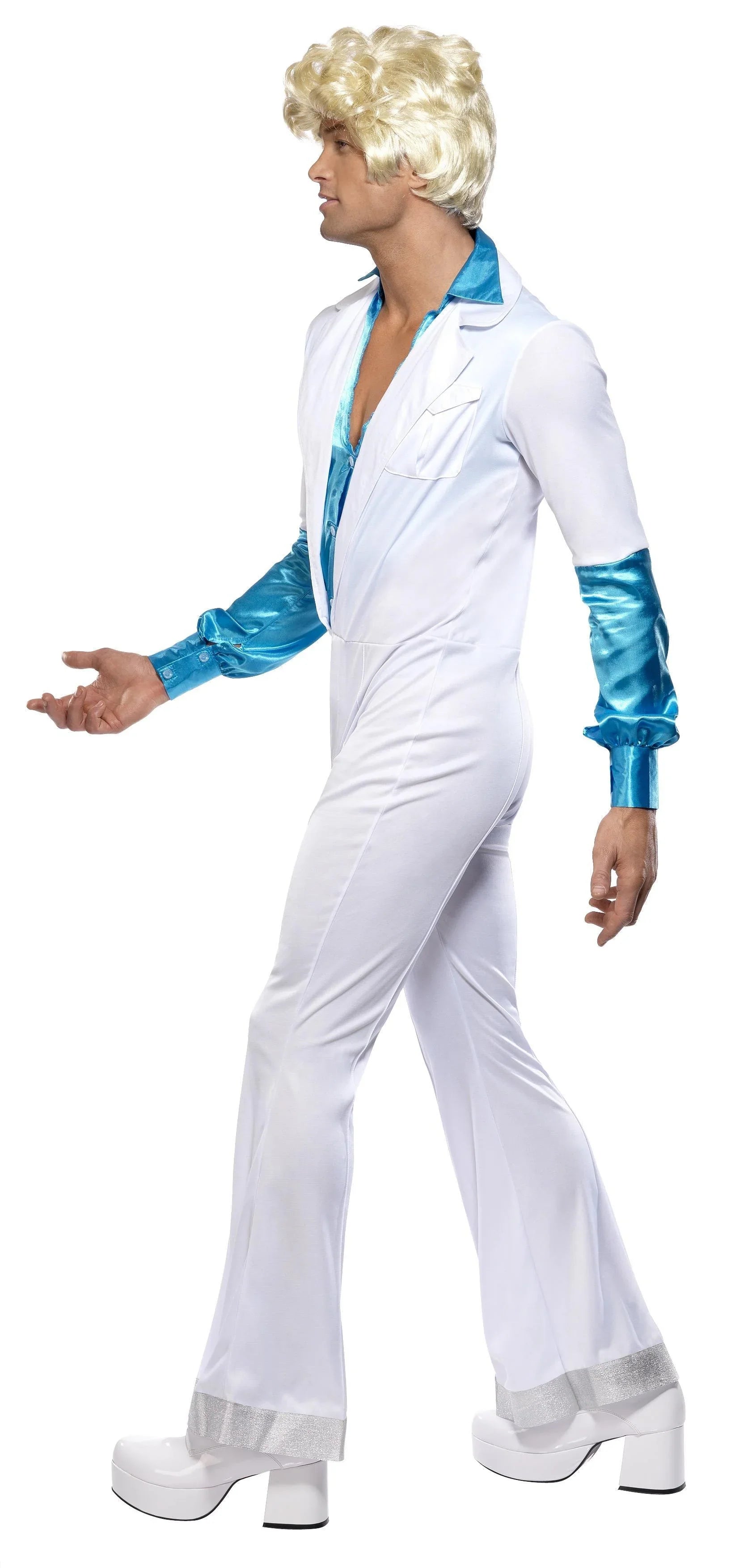 Disfraz de Abba Años 70 Azul y Blanco para Hombre Abba Smiffys