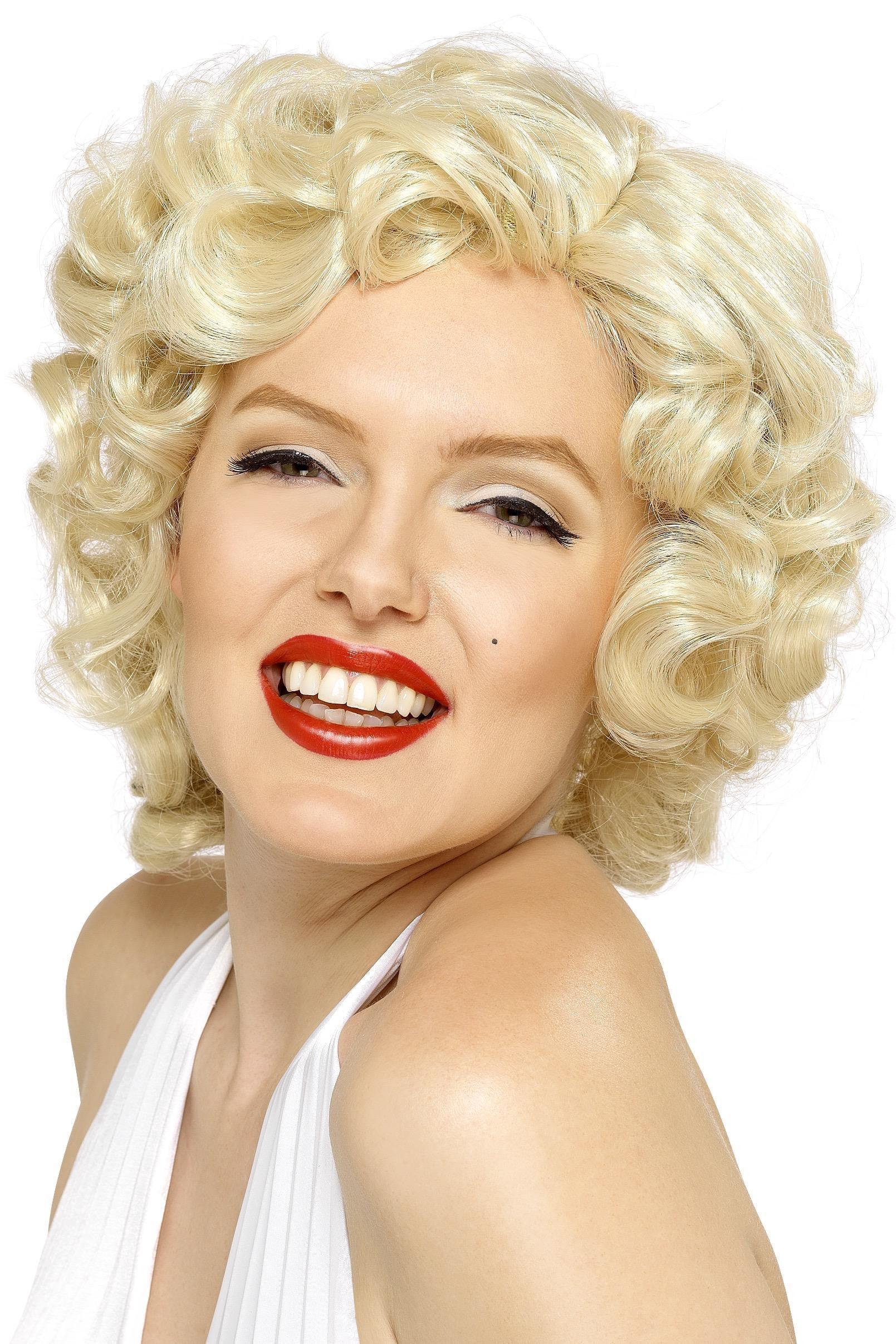 Peluca de Marilyn Monroe Rubia Corta Rizada Pelucas Rubias Smiffys