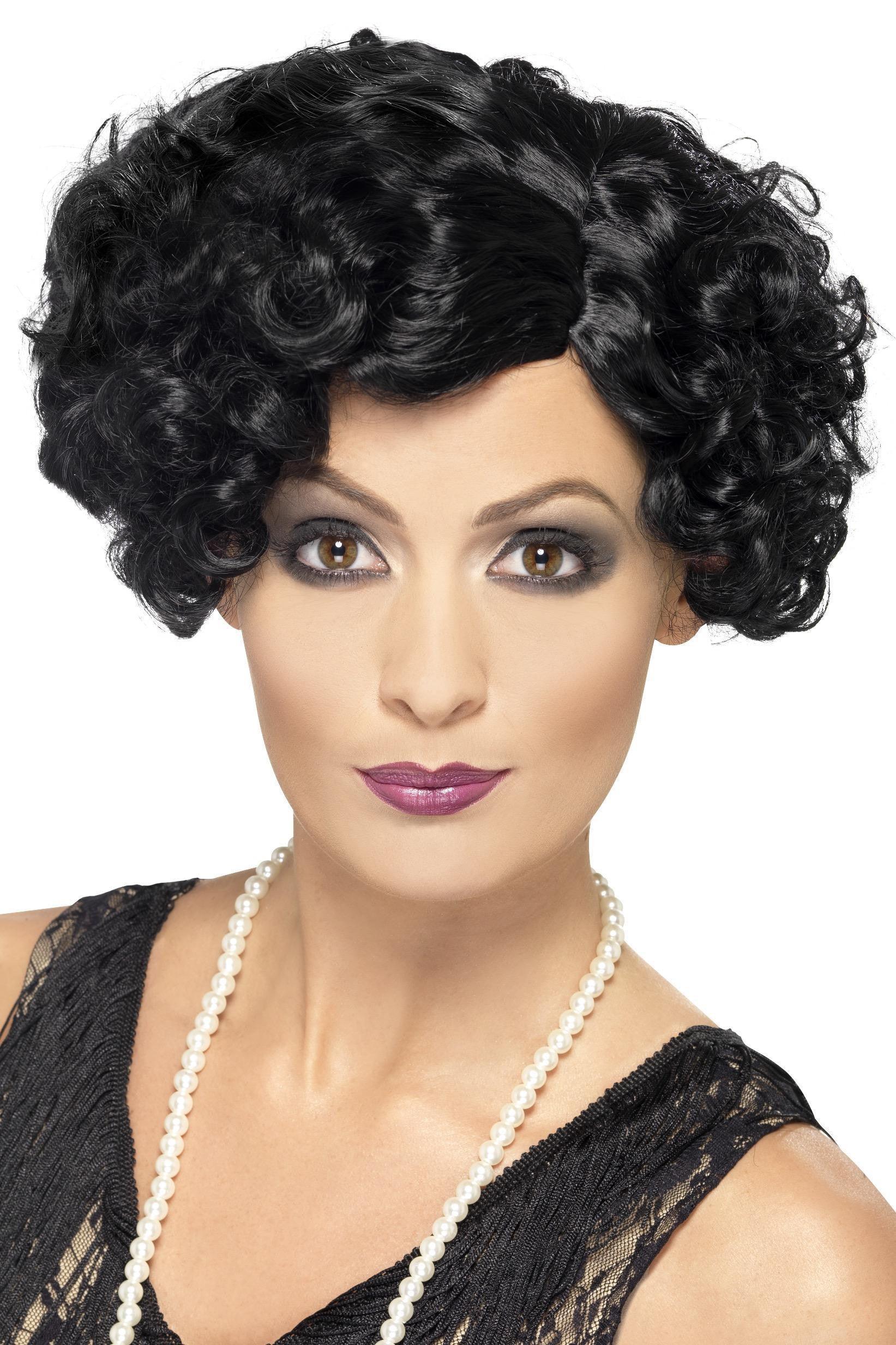 Peluca Charlestón Morena Estilo Años 20 Complementos Charlestón y Gangster Smiffys