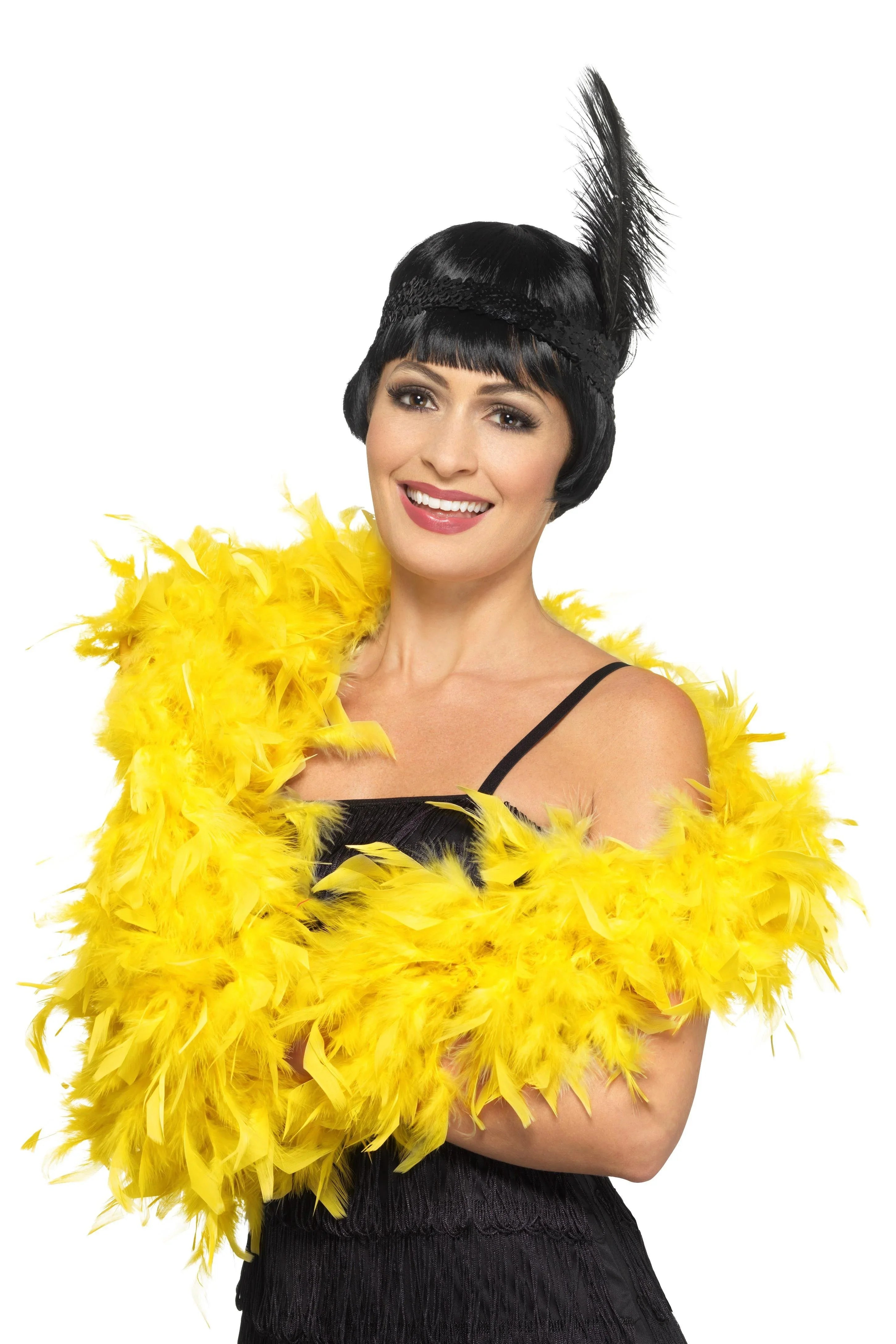 Boa de Plumas Amarilla Boas de Plumas Smiffys