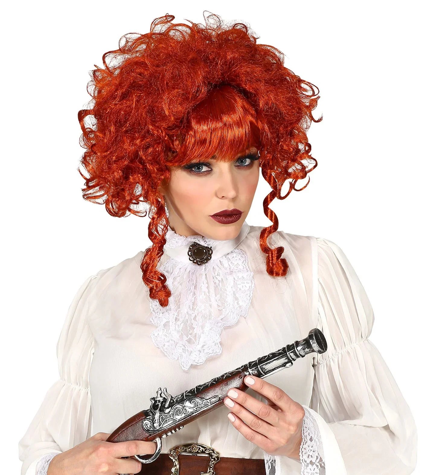 Peluca Steampunk Victoriana Pelirroja Rizada Pelucas Pelirrojas Widmann