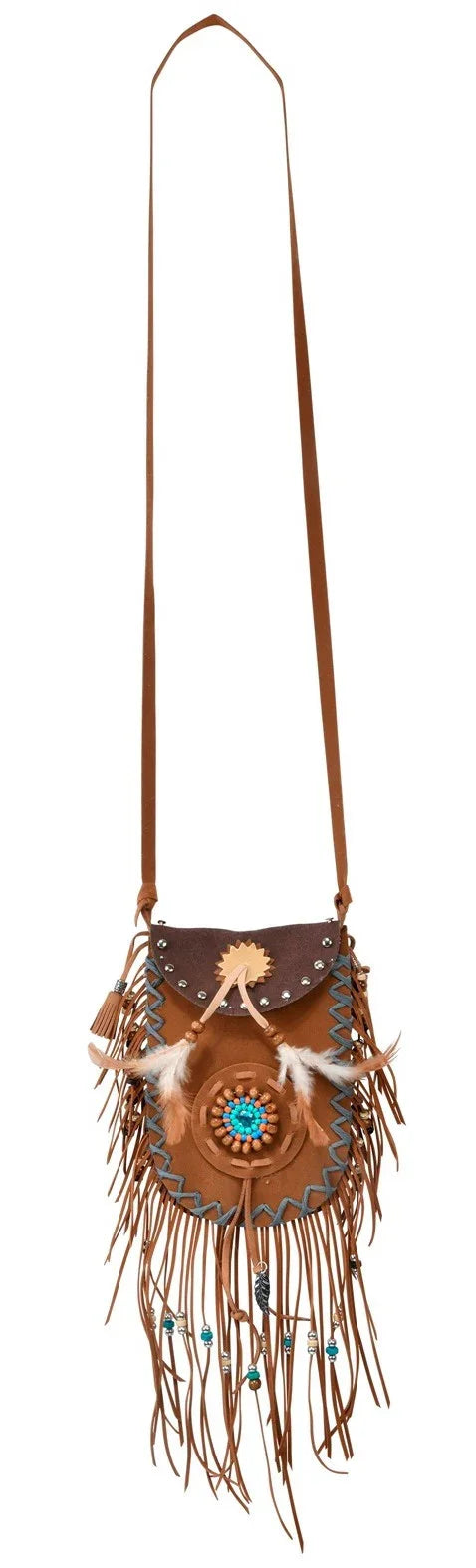 Bolso Indio Decorado con Flecos y Plumas Complementos Indios Widmann