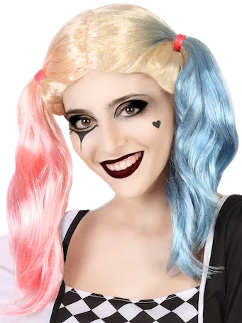 Peluca de Harley Villana Rosa y Azul Harley Quinn Atosa