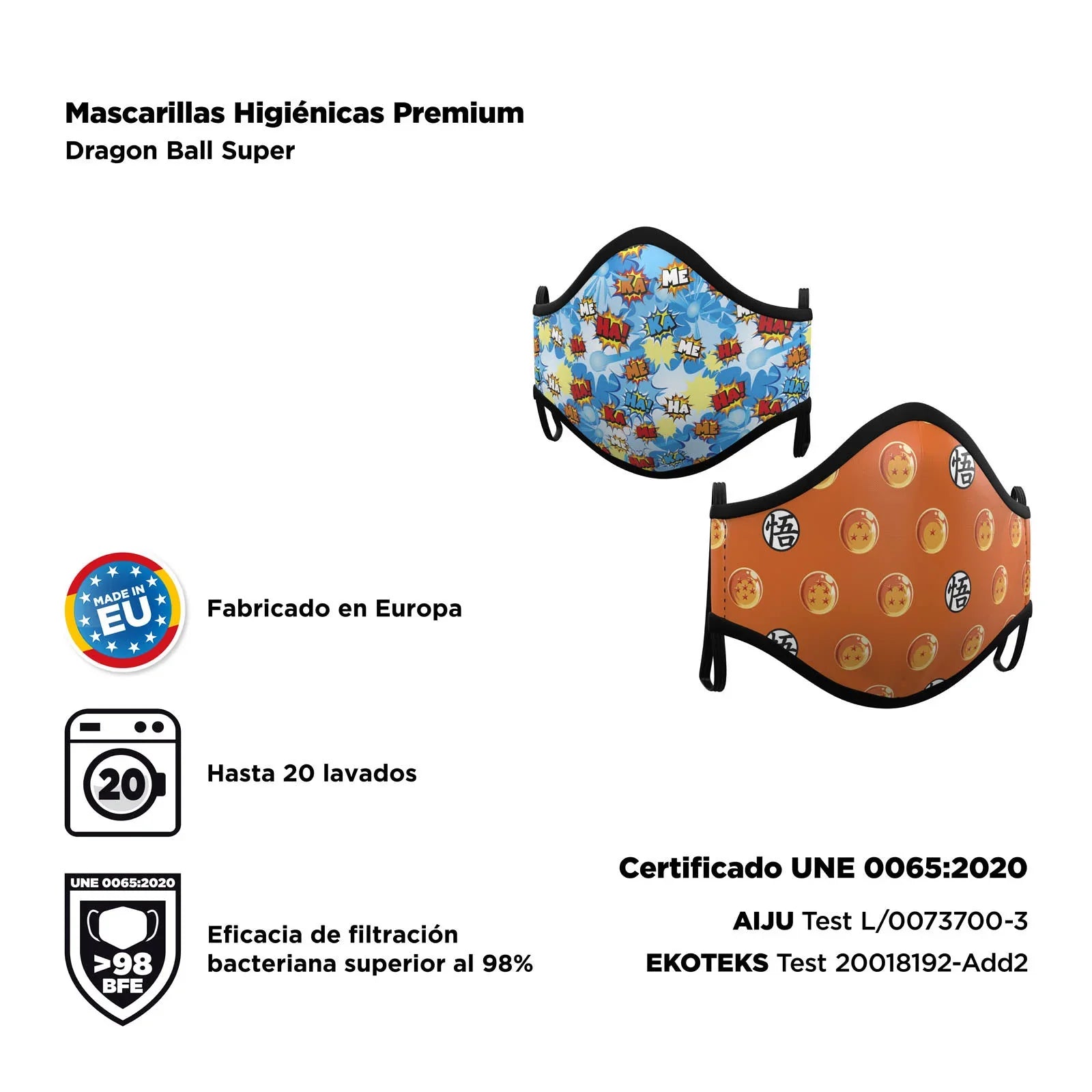 Mascarilla de Dragon Ball Estampada Infantil Dragon Ball Viving