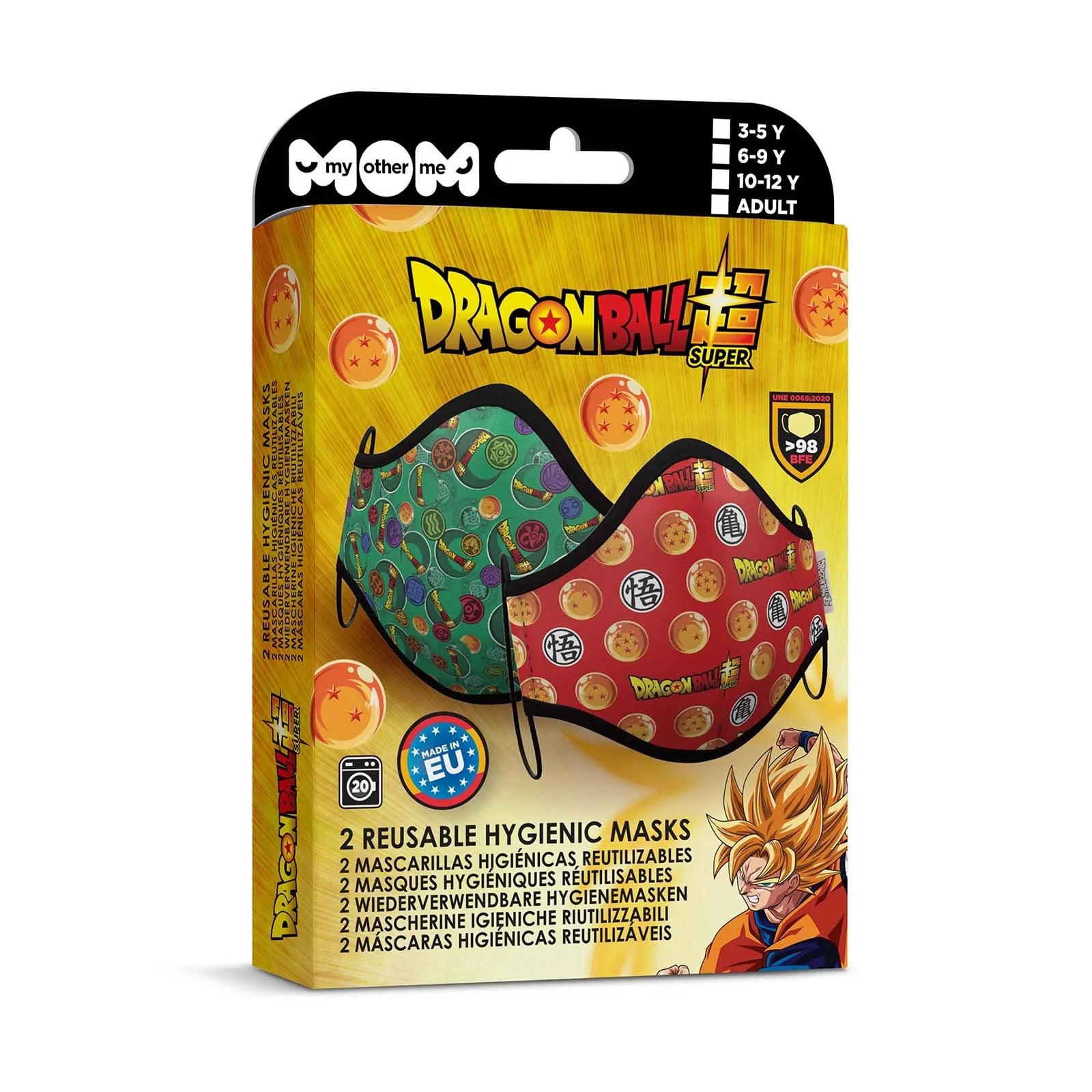 Mascarilla de Dragon Ball Roja y Verde para Adulto Dragon Ball Viving