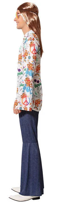 Disfraz de Hippie Jeans Estampado para Hombre Hippie Atosa