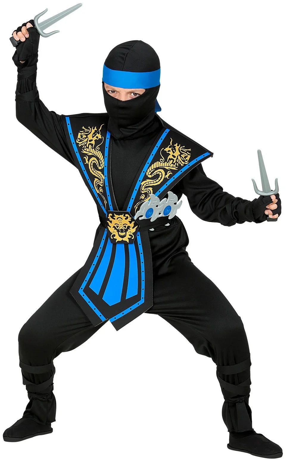 Disfraz de Ninja Azul con Accesorios Infantil Ninjas Widmann