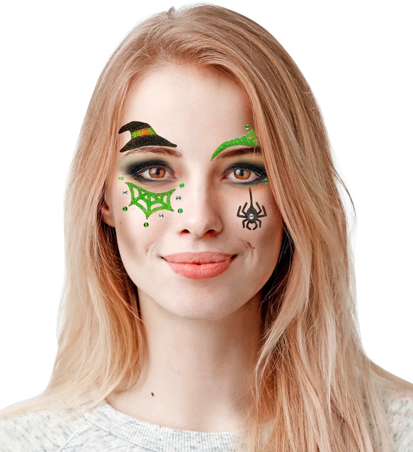 Set de Adhesivos de Bruja con Purpurina Kits de Maquillaje Widmann
