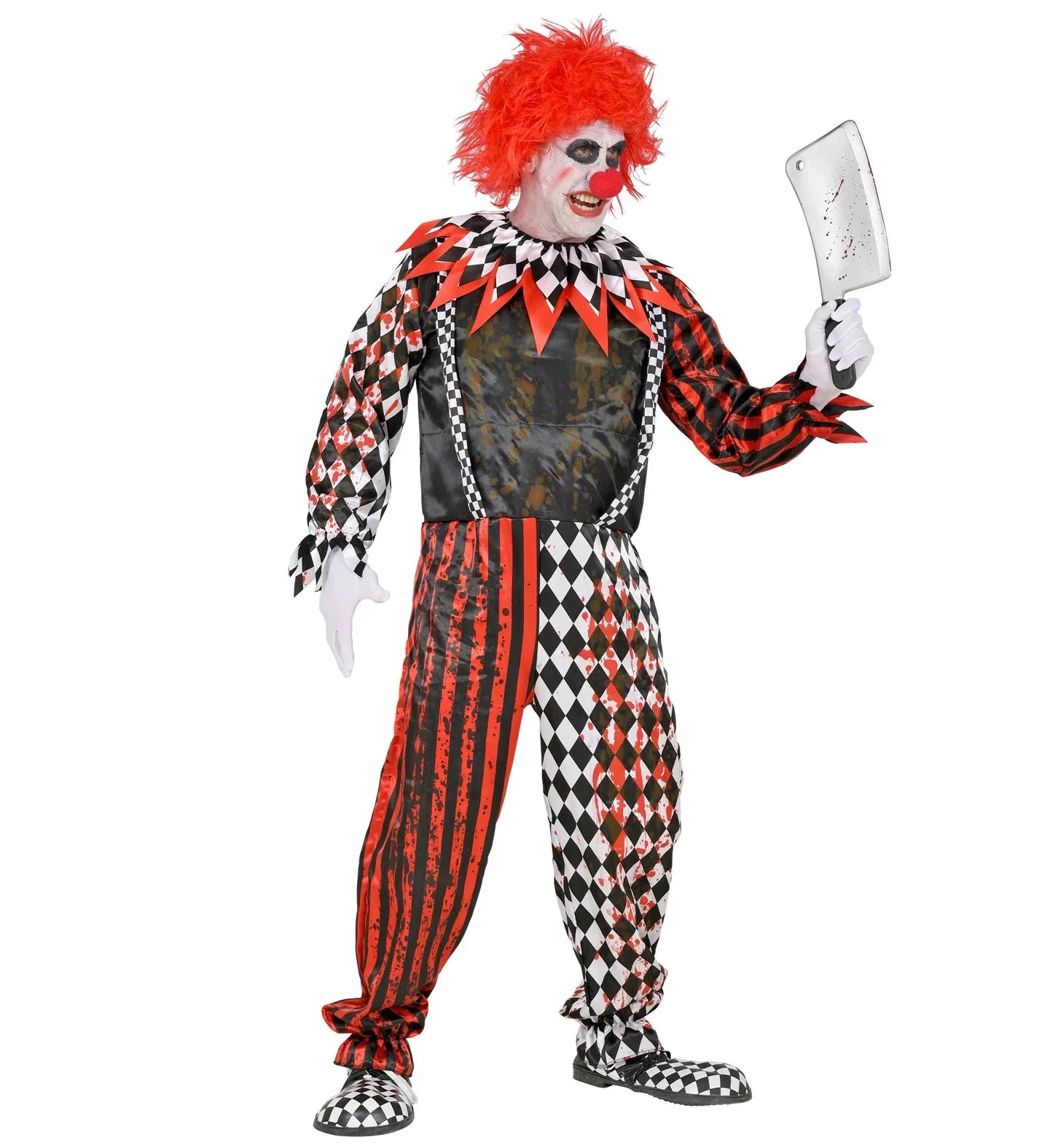 Disfraz de Payaso de Terror Rojo y Negro para Adulto Payasos Asesinos Widmann