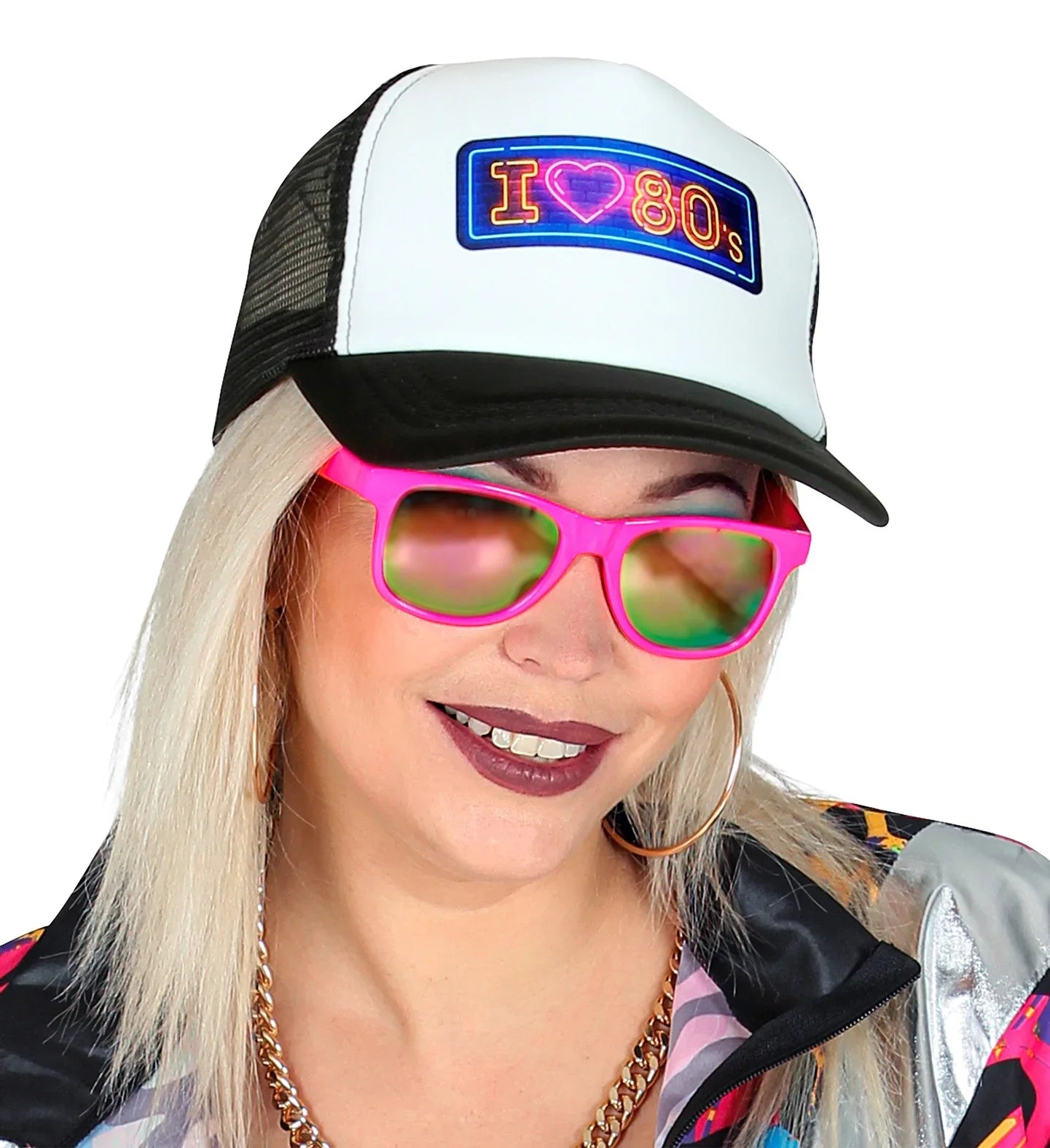 Gorra Negra de Rejilla Ochentera Complementos Años 60, 70, 80 Widmann