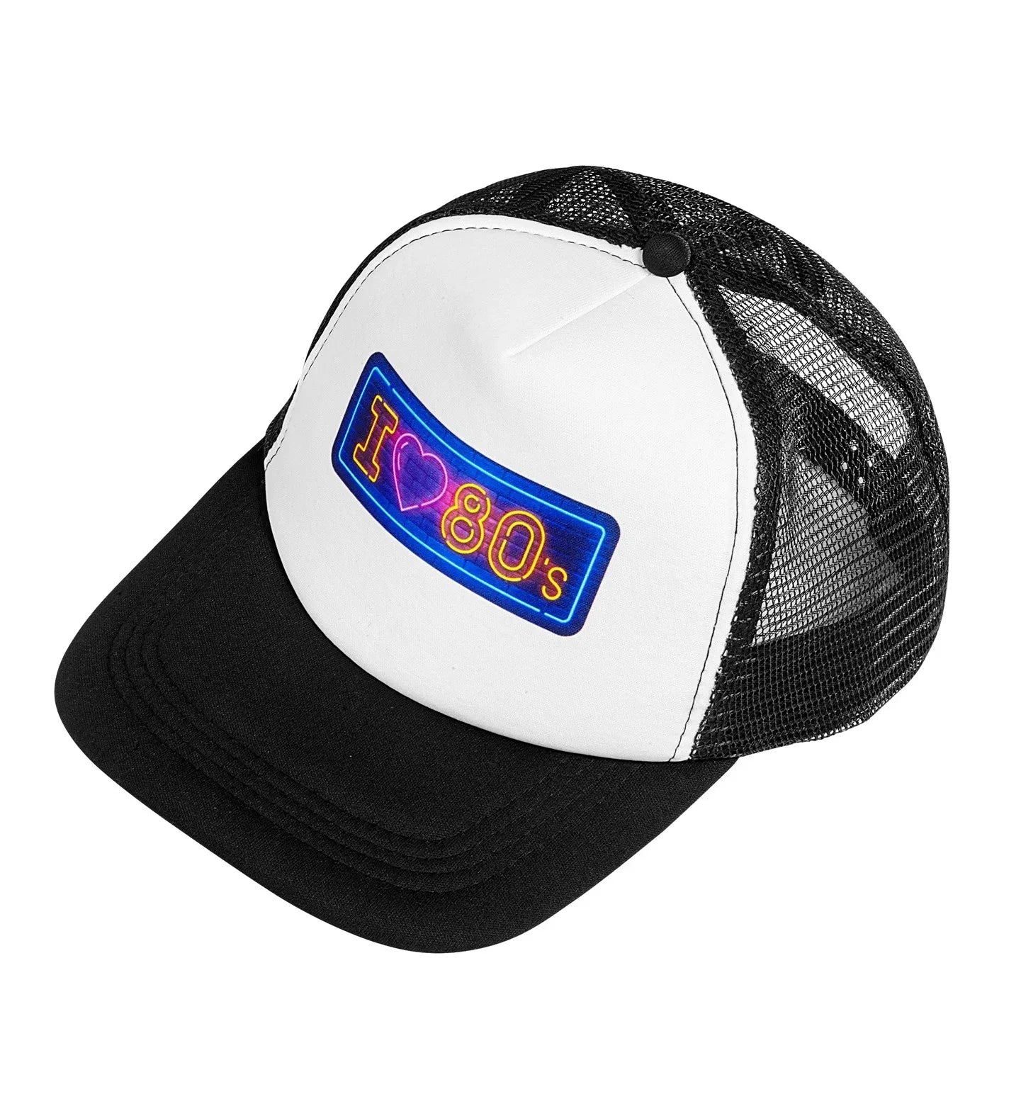 Gorra Negra de Rejilla Ochentera Complementos Años 60, 70, 80 Widmann