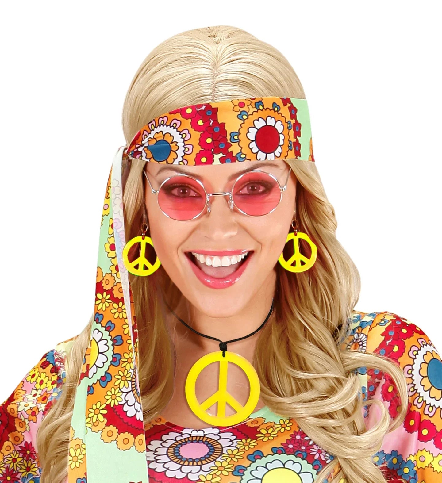 Pendientes y Collar Hippies en Diferentes Colores COMPLEMENTOS Widmann Amarillo