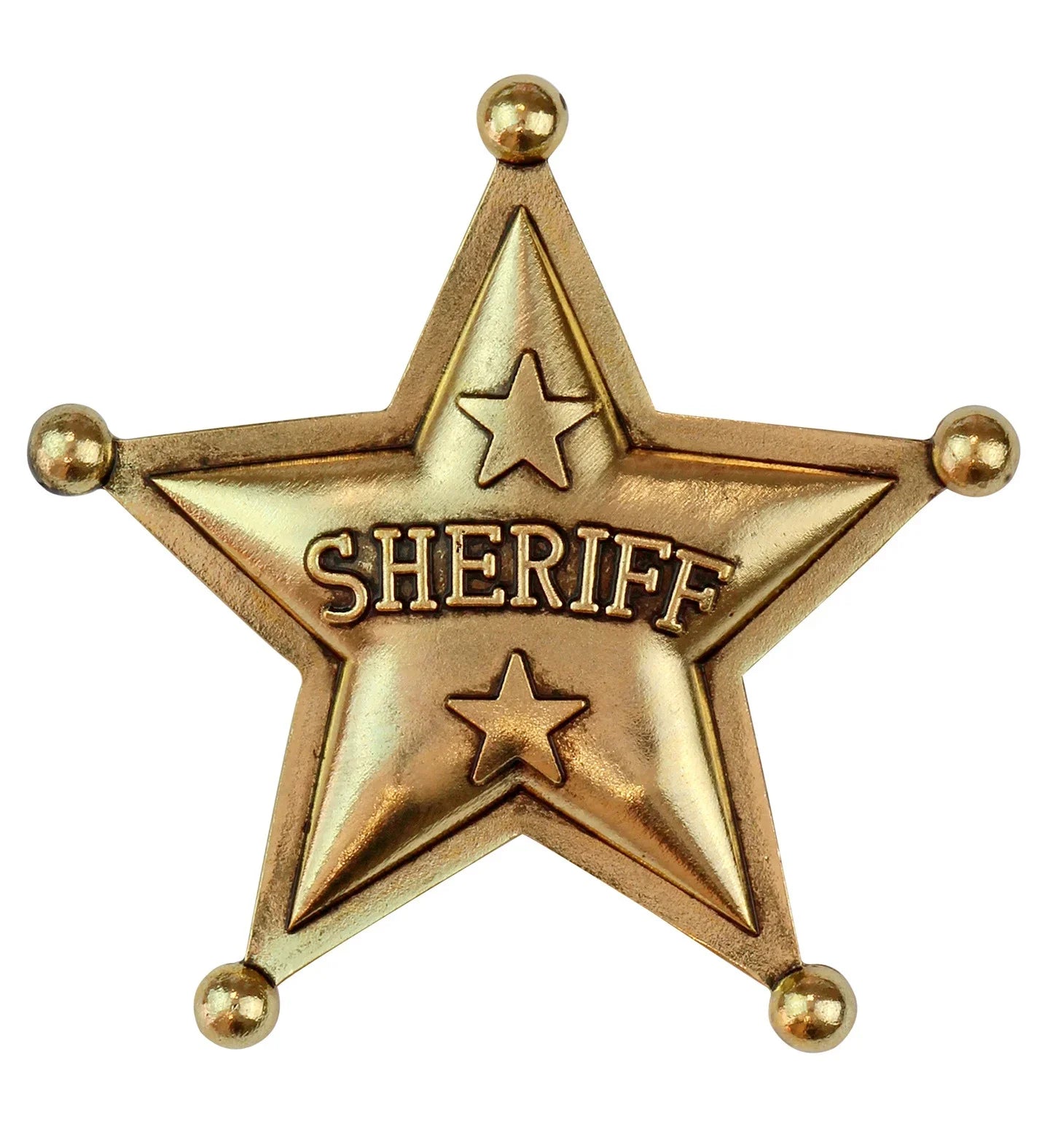 Estrella de Sheriff Dorada de Metal Complementos Vaqueros Widmann