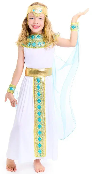 Disfraz de Faraona Cleopatra para Niña Egipcios Infantiles Partilandia