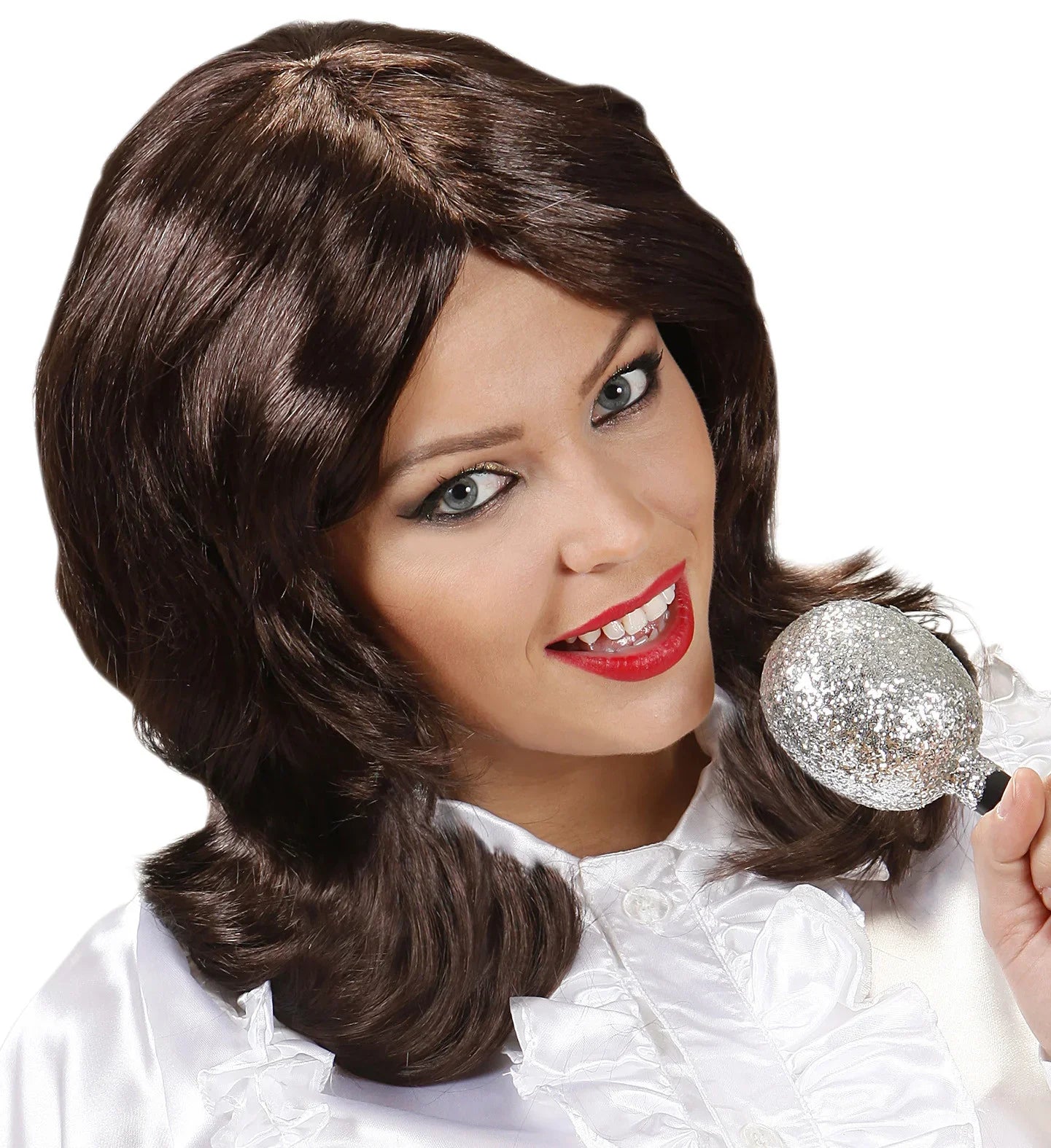 Peluca Castaña Años 70 de Cantante ABBA Mujer Pelucas Castañas Widmann