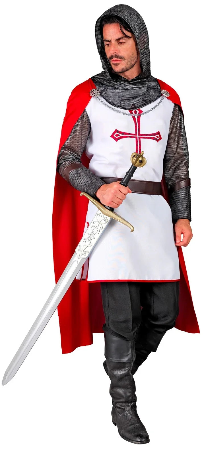 Disfraz de Caballero Templario con Capa para Hombre Caballeros y Cruzados Medievales Widmann