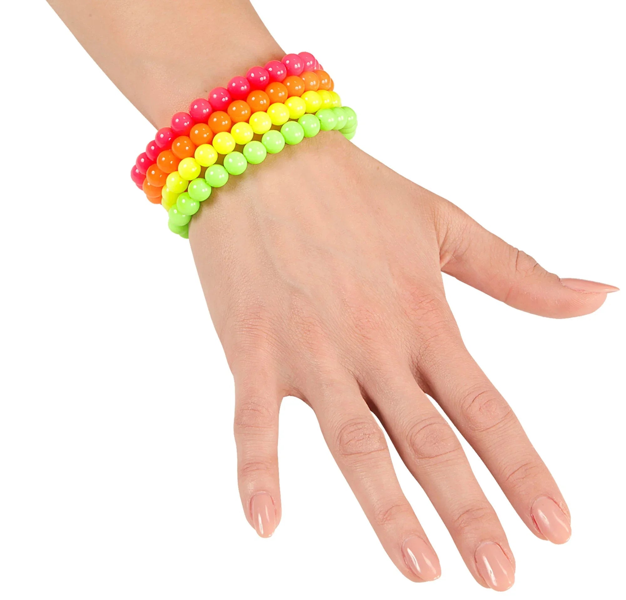 Pulseras de Cuentas en Colores Neón Estilo Años 80 Años 80 Widmann