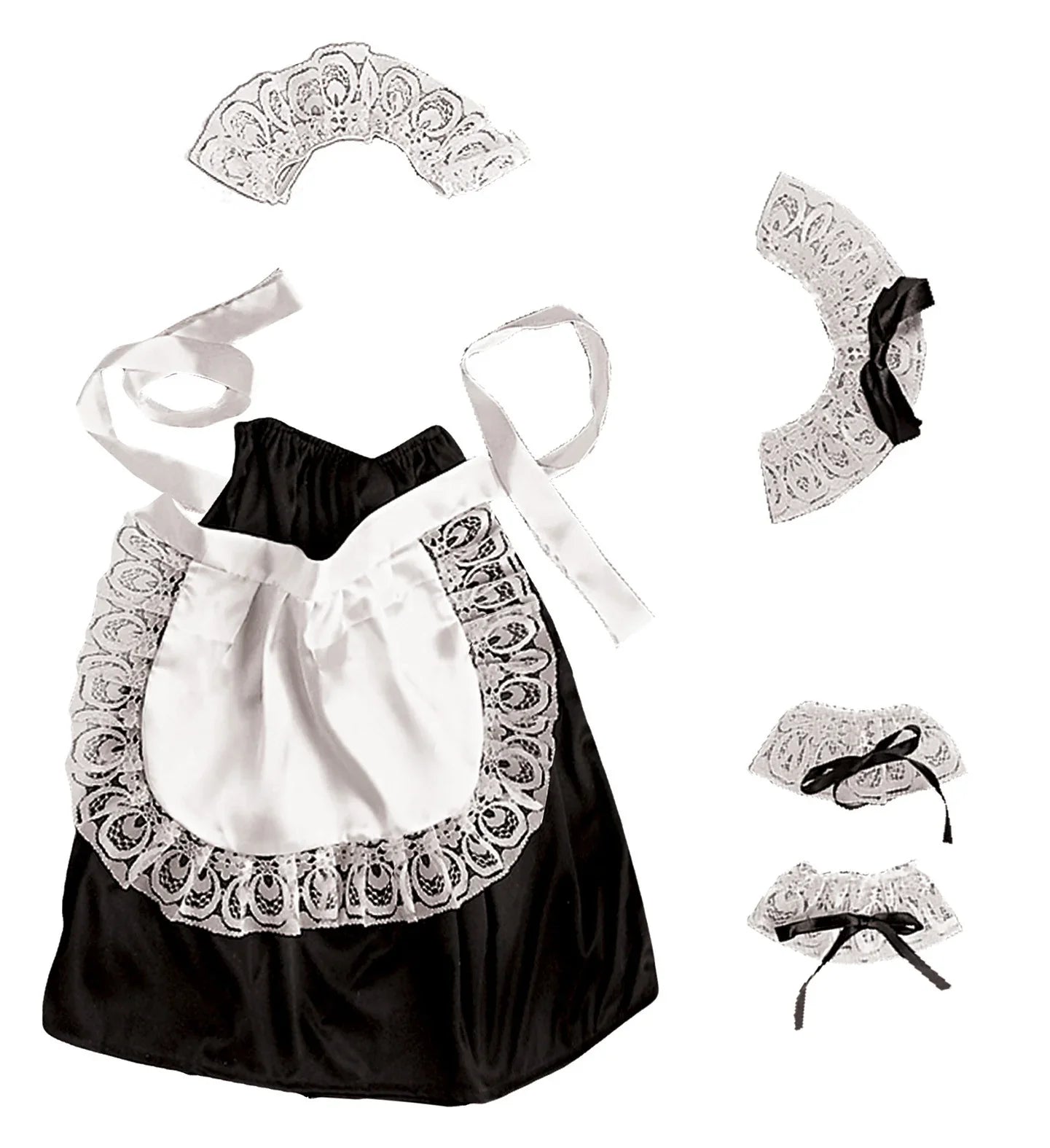 Kit de Sirvienta con Cofia, Collar, Puños, Falda y Delantal Sirvienta Widmann