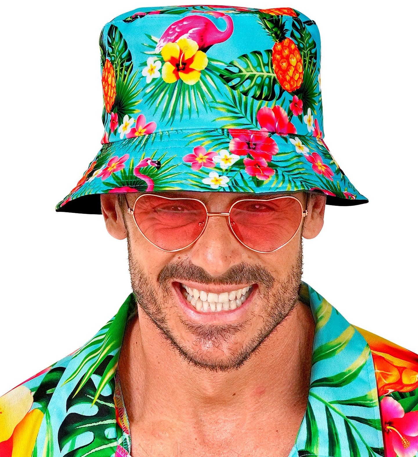 Gorro Pescador Azul con Estampado Hawaiano Sombreros y Gorros Widmann