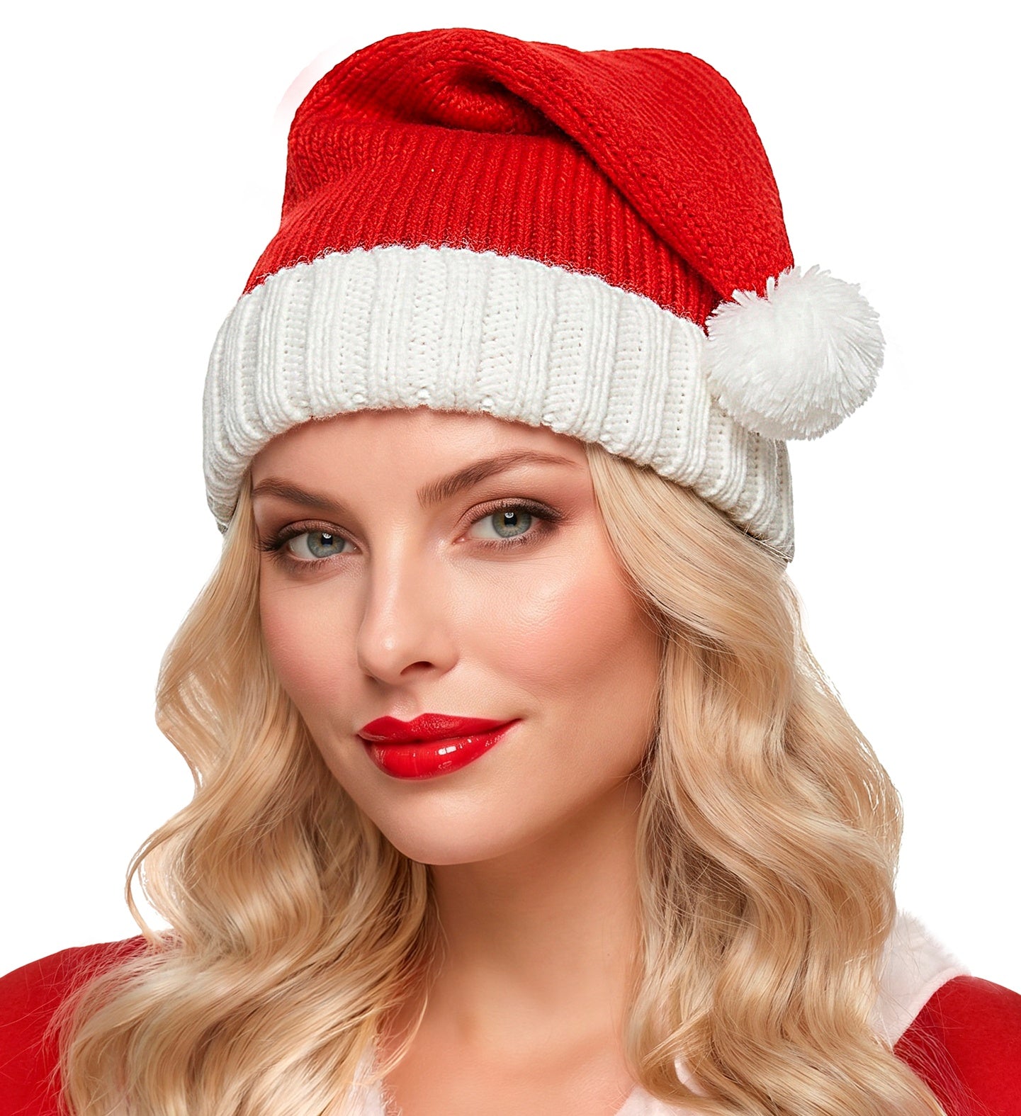 Strick-Weihnachtsmannmütze für Erwachsene
