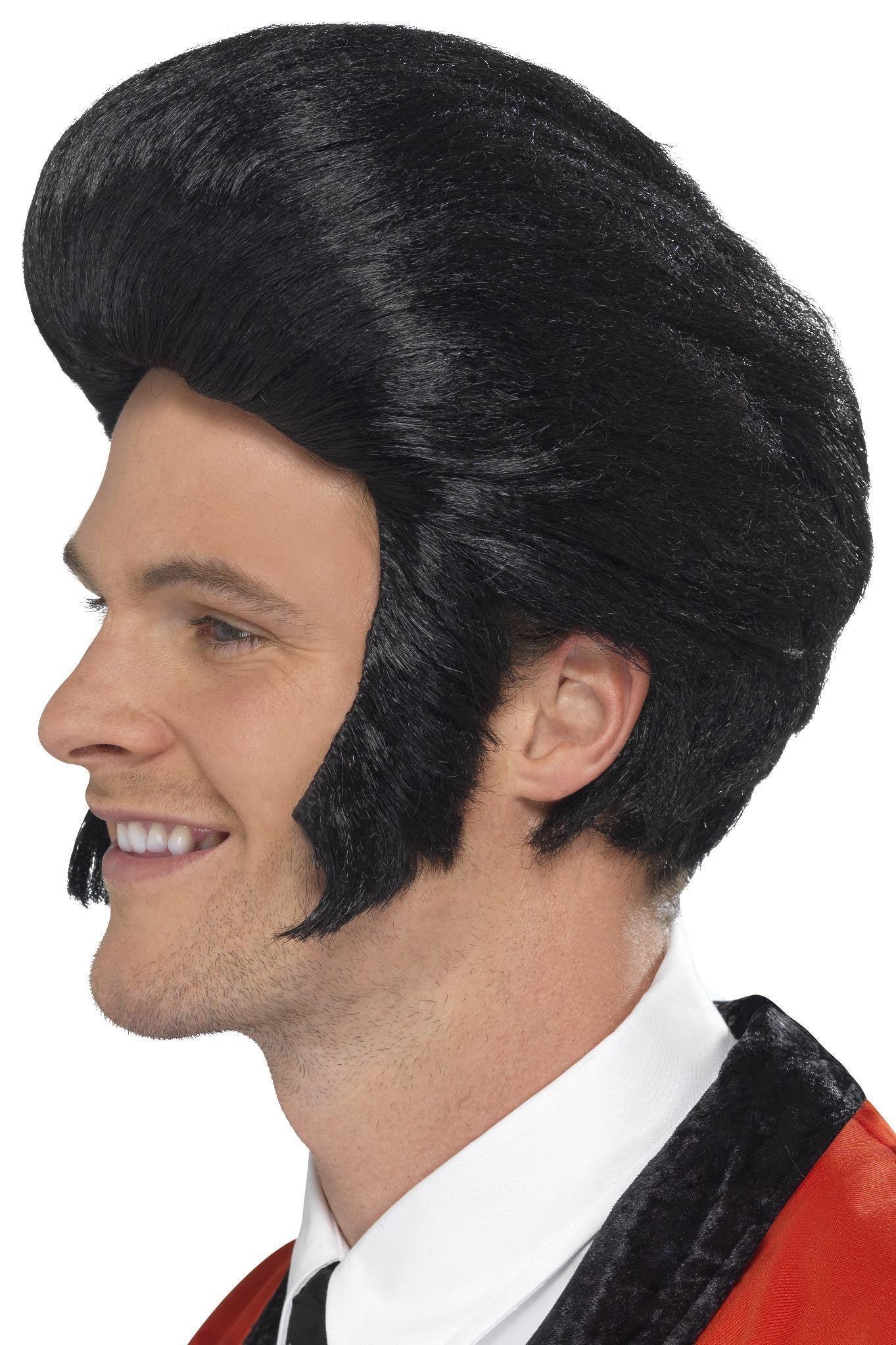 Peluca Morena con Tupé y Patillas Estilo Años 50 Pelucas Morenas Smiffys