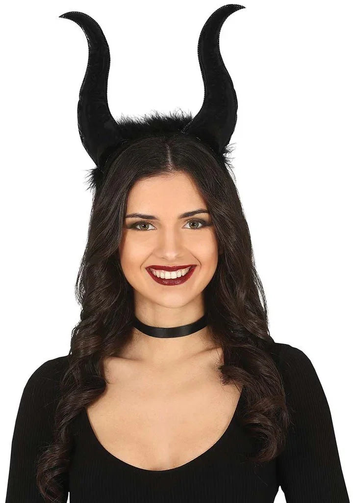Diadema con Cuernos Negros de Demonio Cuernos Guirca