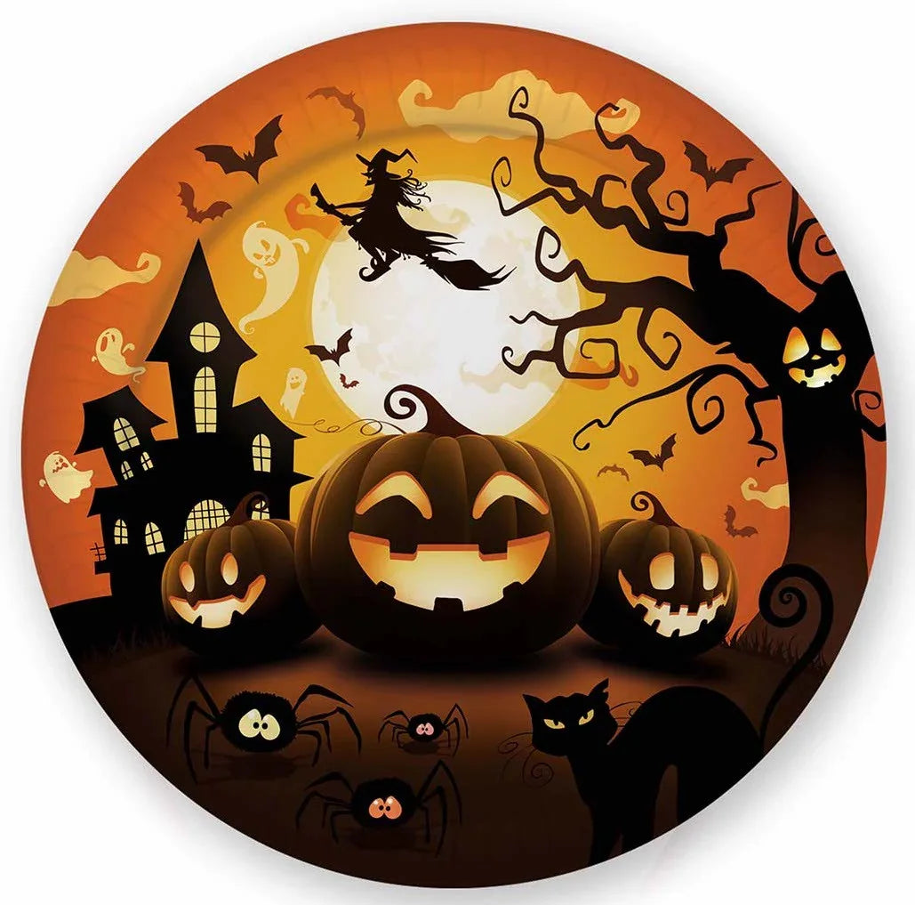 Pack 6 Platos de Calabaza de Halloween Menaje Halloween Guirca