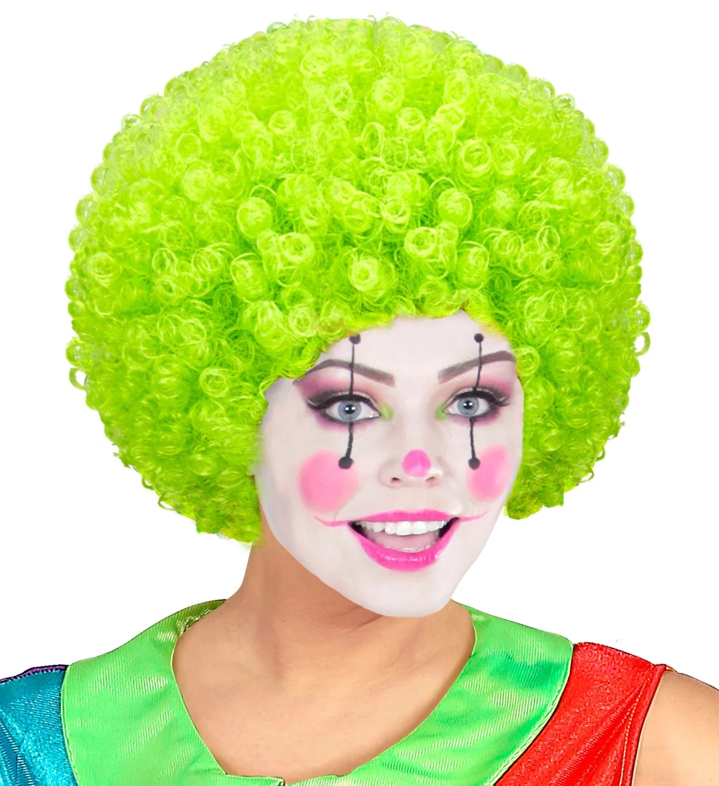 Peluca de Payaso Verde Rizada Complementos Payasos Widmann