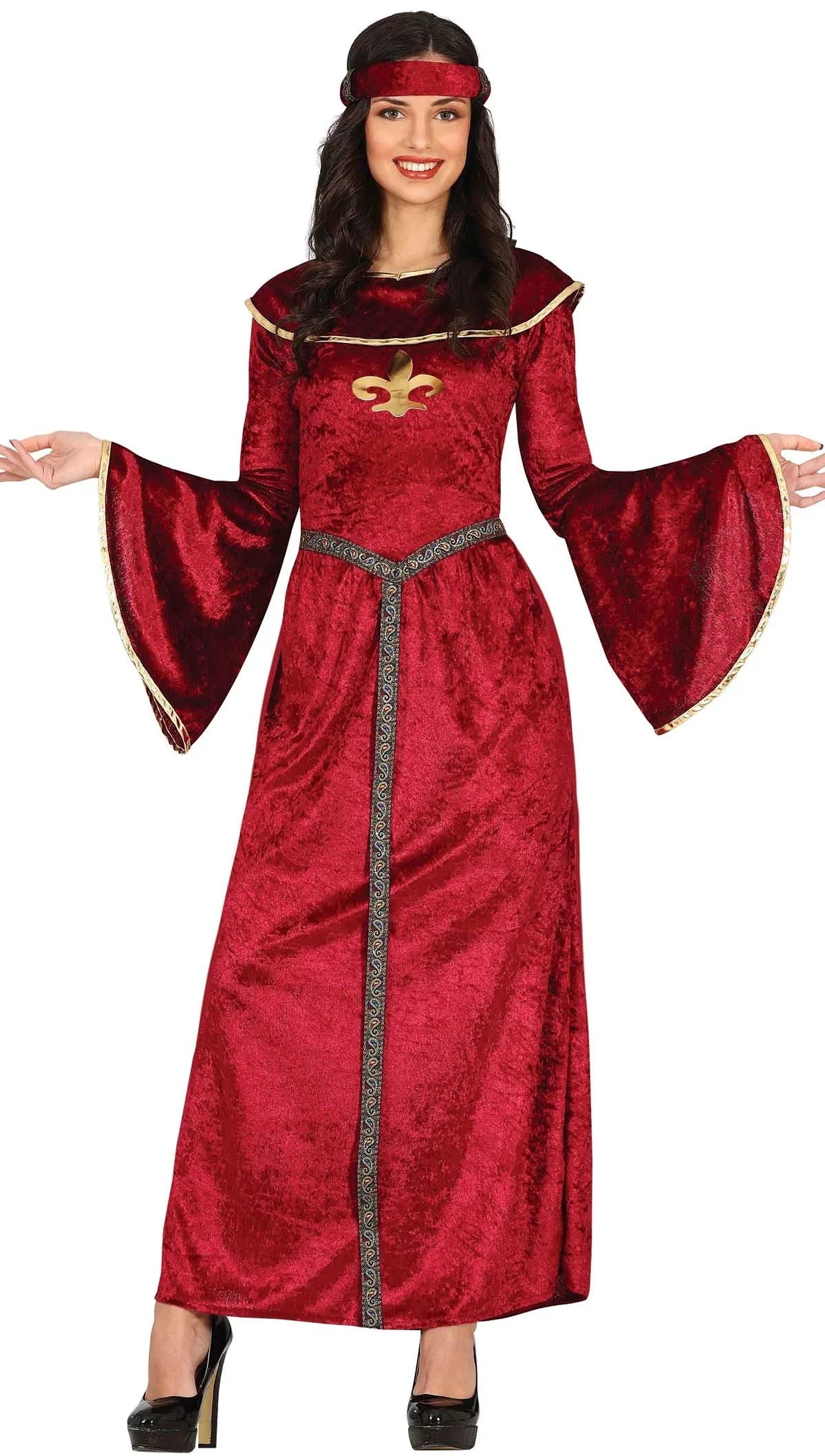 Disfraz de Dama Medieval Granate para Mujer Princesas y Damas Medievales Guirca