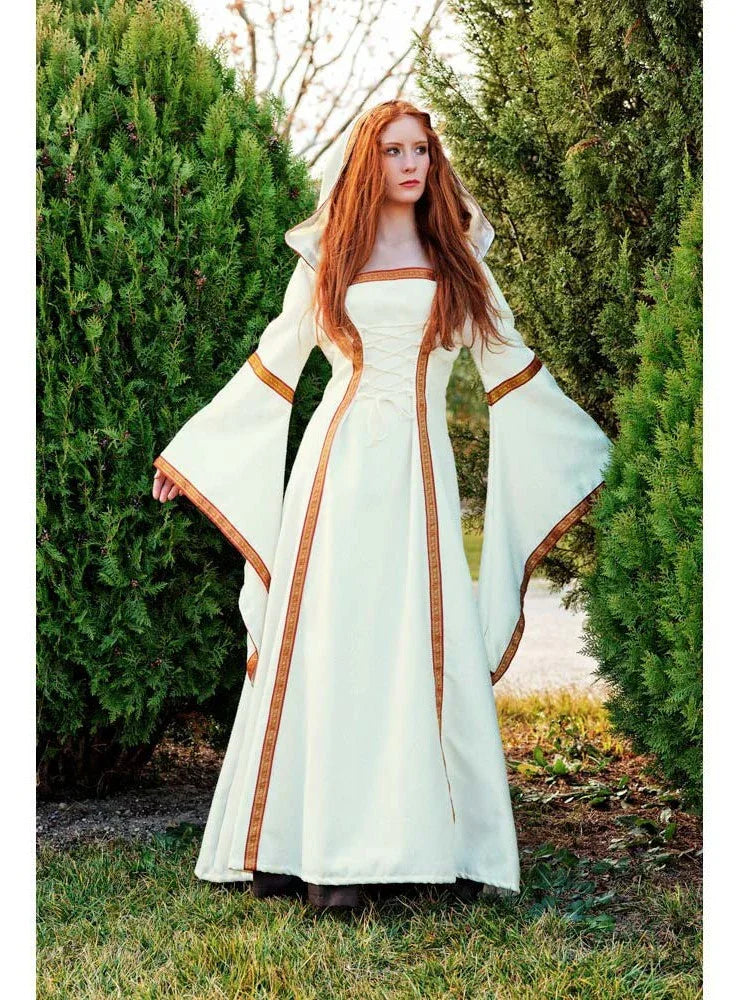 Vestido de Princesa Medieval Beige para Mujer Princesas y Damas Medievales Limit Sport