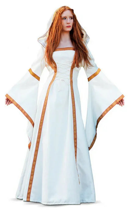 Vestido de Princesa Medieval Beige para Mujer Princesas y Damas Medievales Limit Sport