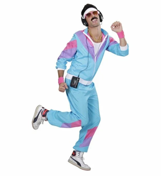 Disfraz Años 80s Chandal Azul para Hombre Adultos Widmann