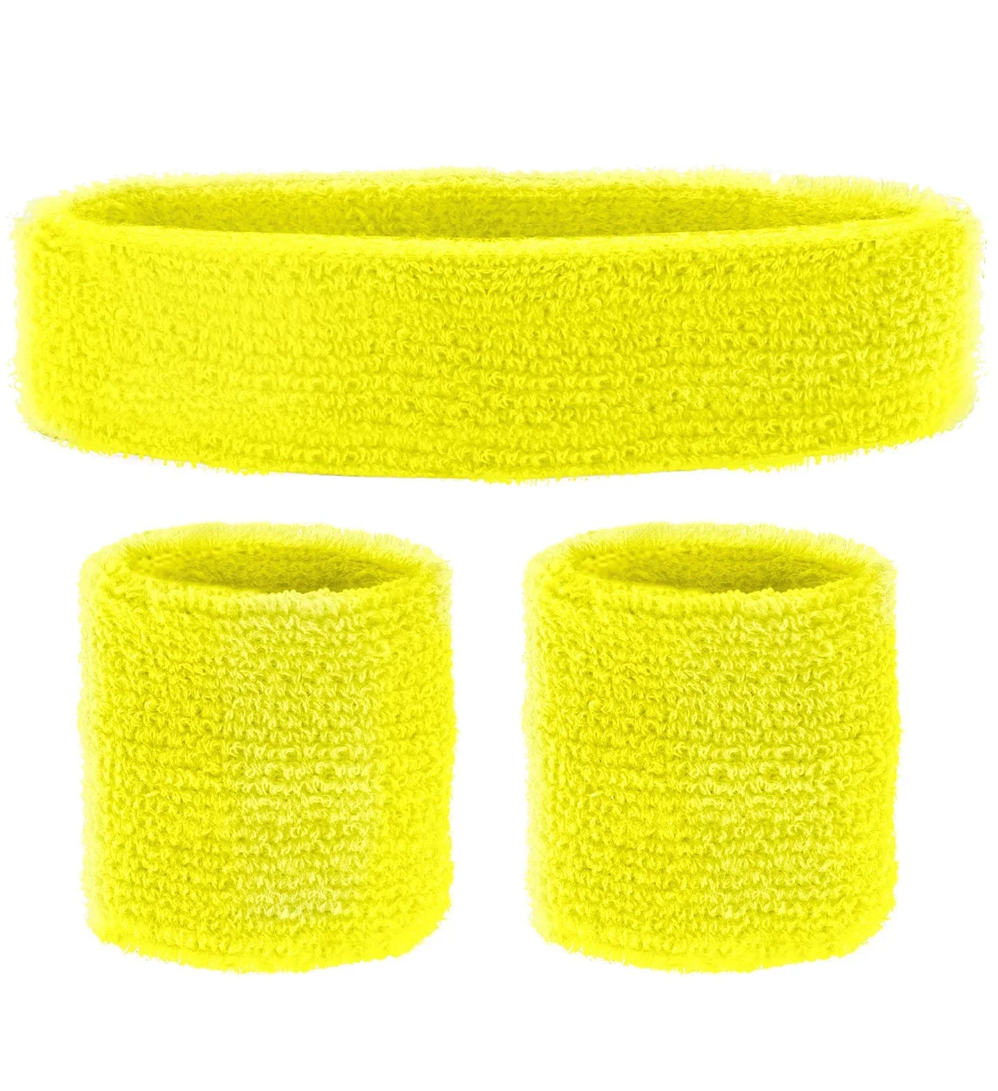 Cinta y Muñequeras Amarillo Neón Estilo Años 80 Complementos Años 60, 70, 80 Widmann