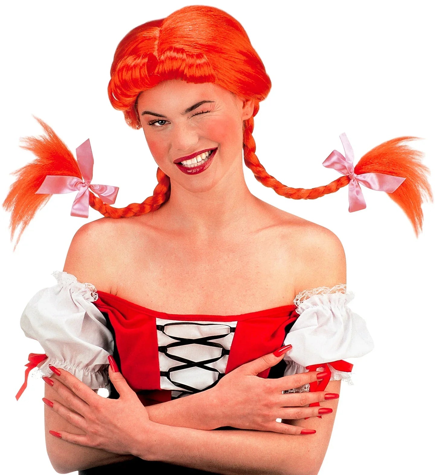 Peluca de Chica Calzaslargas Naranja COMPLEMENTOS Widmann