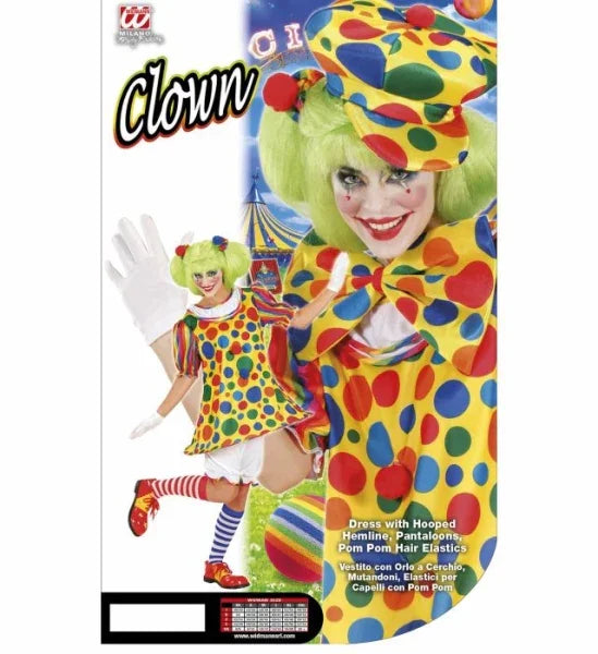 Disfraz de Clown con lunares Adultos Widmann