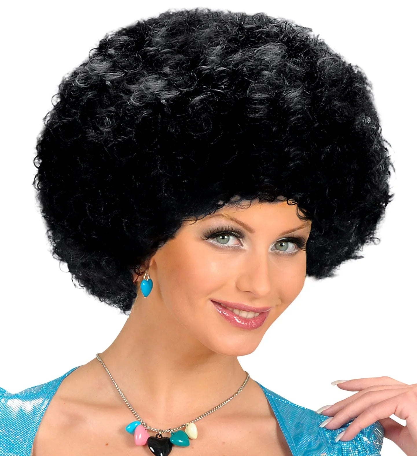 Peluca Afro Morena Disco Años 70 para Adulto Pelucas Afro Widmann