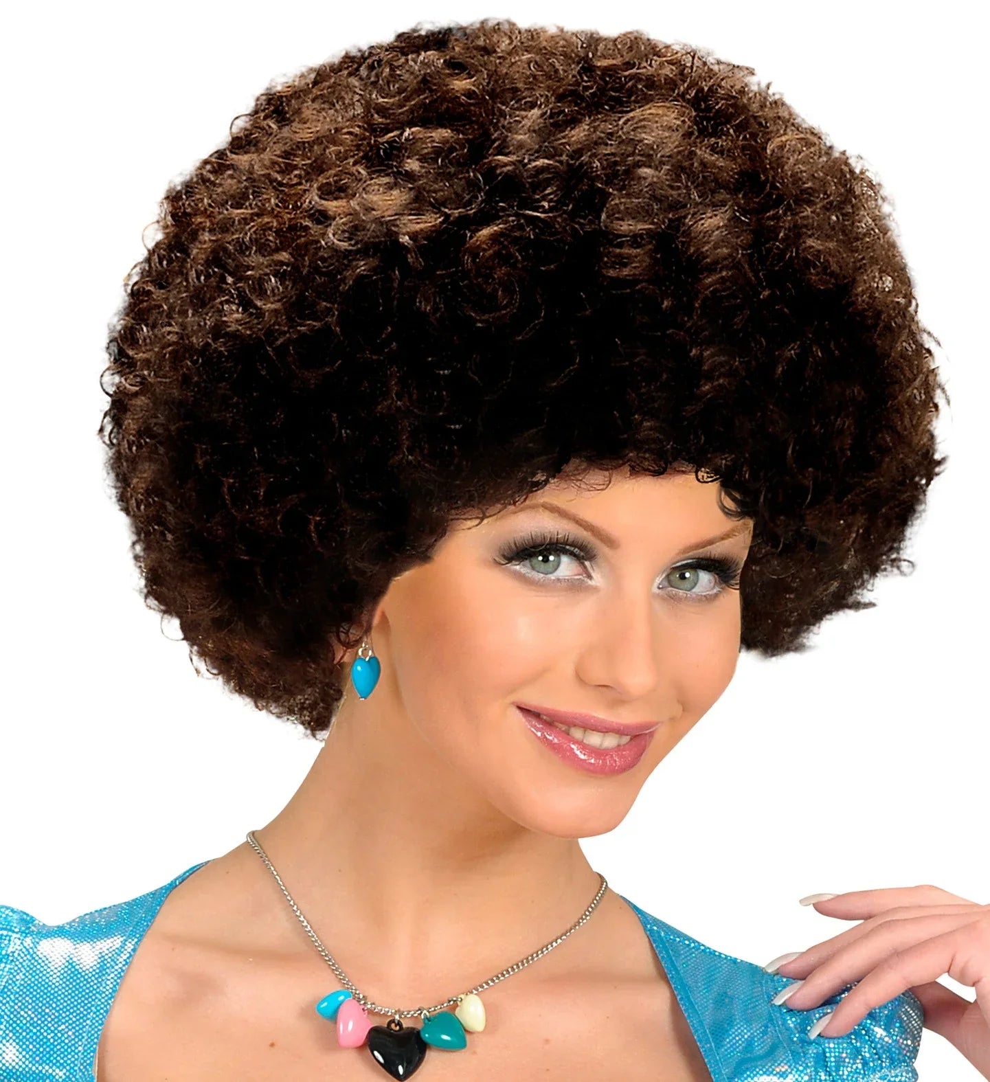 Peluca Afro Castaña Disco Años 70 para Adulto Pelucas Afro Widmann