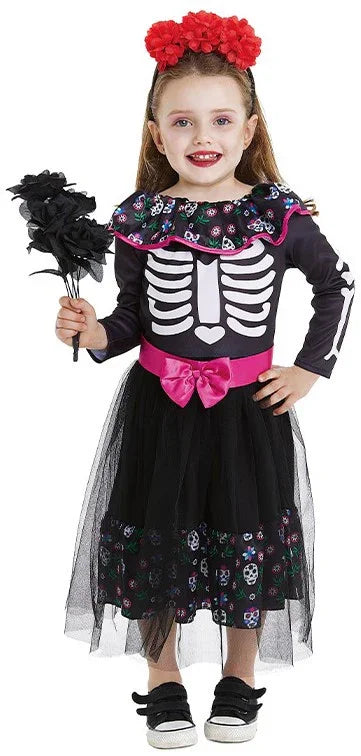 Disfraz de Esqueleto Catrina Infantil Catrina Partilandia