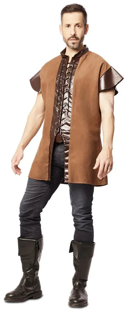 Chaleco Medieval Largo para Hombre Campesinos y Posaderos Medievales EuroCarnavales