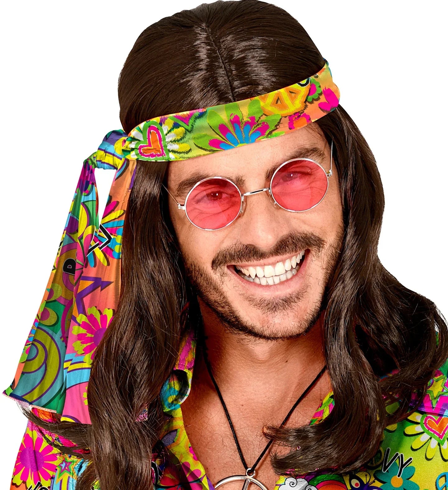 Cinta Hippie Años 60 Paz y Amor Multicolor Complementos Hippies Widmann