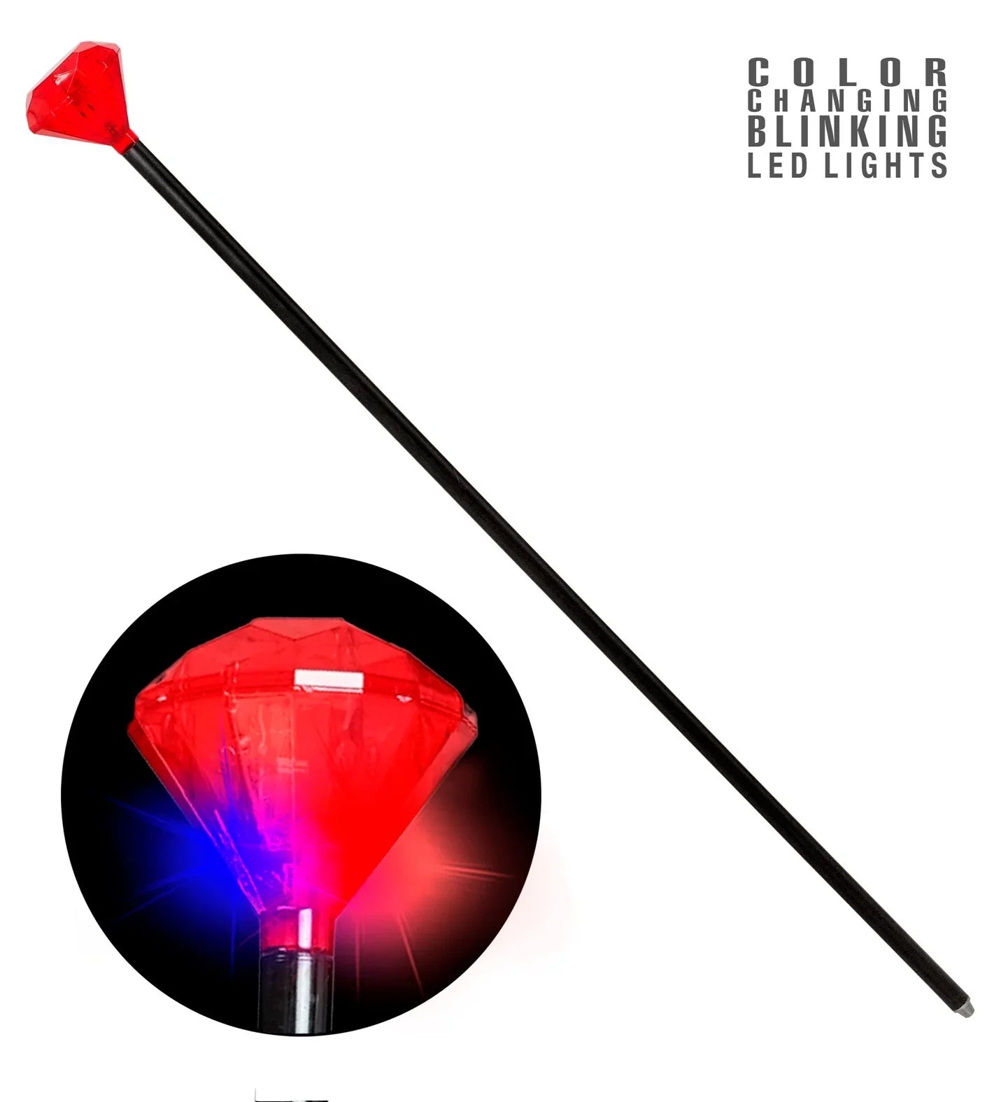 Bastón de Diamante Rojo con Luces Parpadeantes Bastones, Cetros y Varitas Widmann