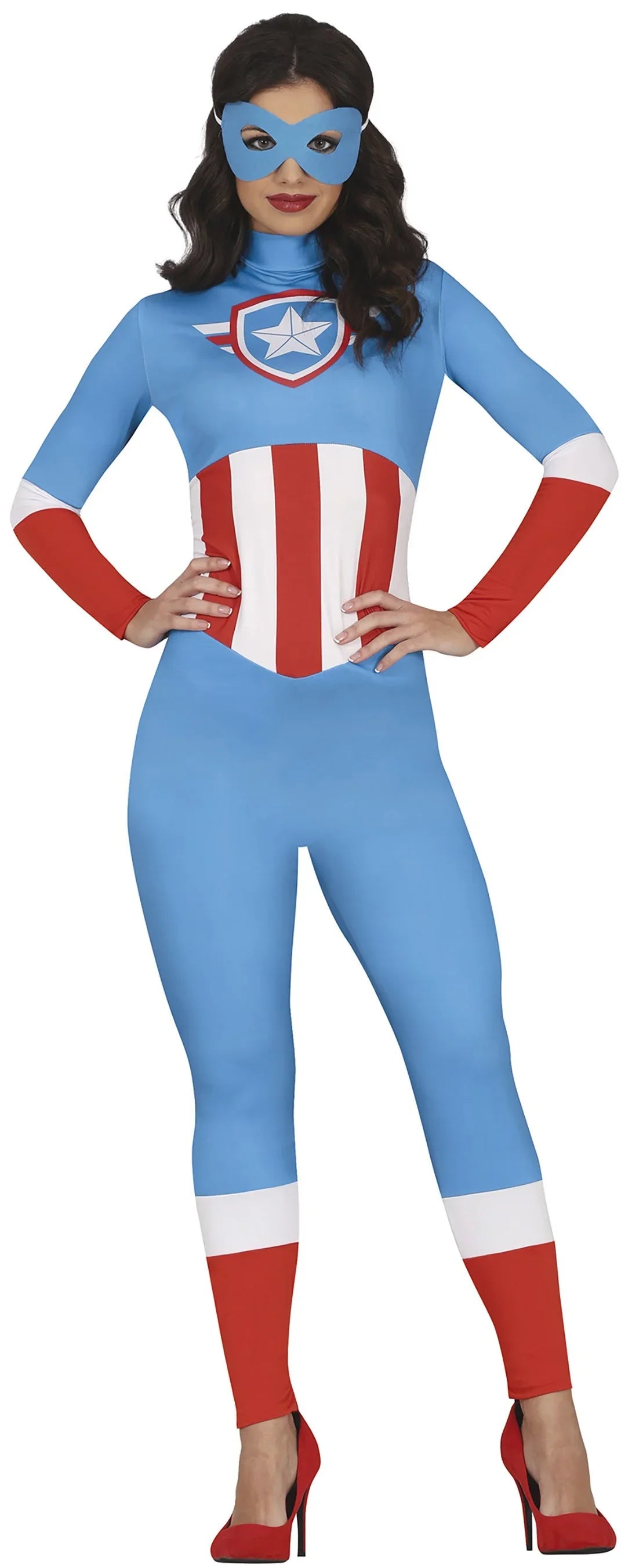 Disfraz de Superheroína Americana para Mujer Capitán América Guirca