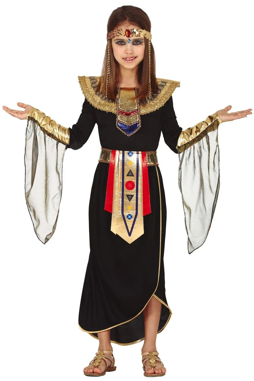 Disfraz de Cleopatra Negro para Niña Egipcio Guirca