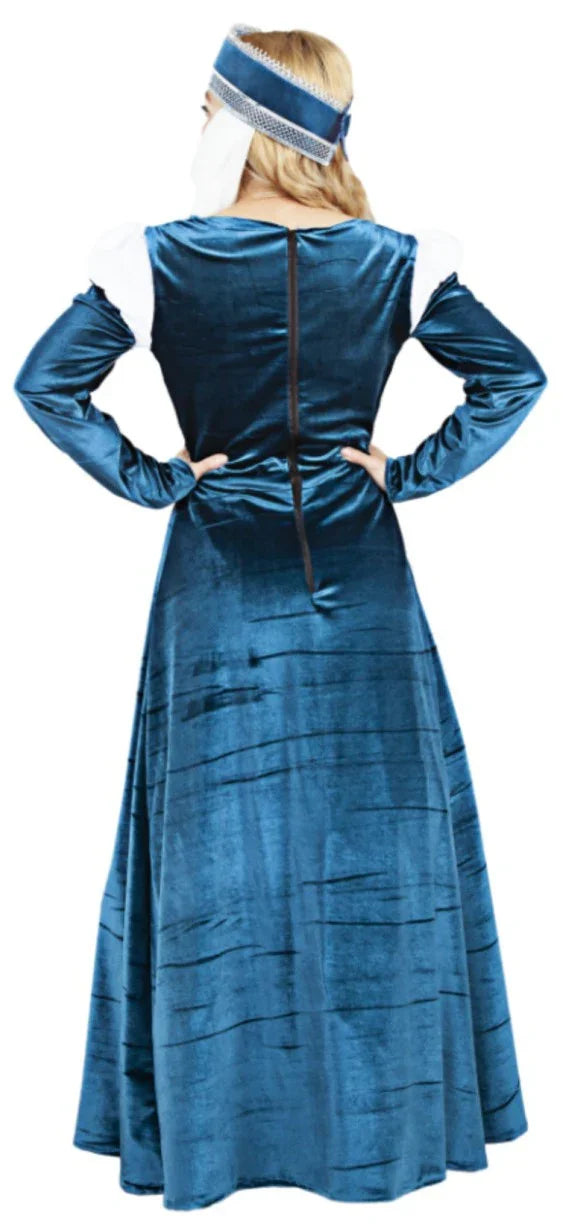 Disfraz de Marquesa Medieval Azul para Mujer Reyes y Reinas Medievales Fycar