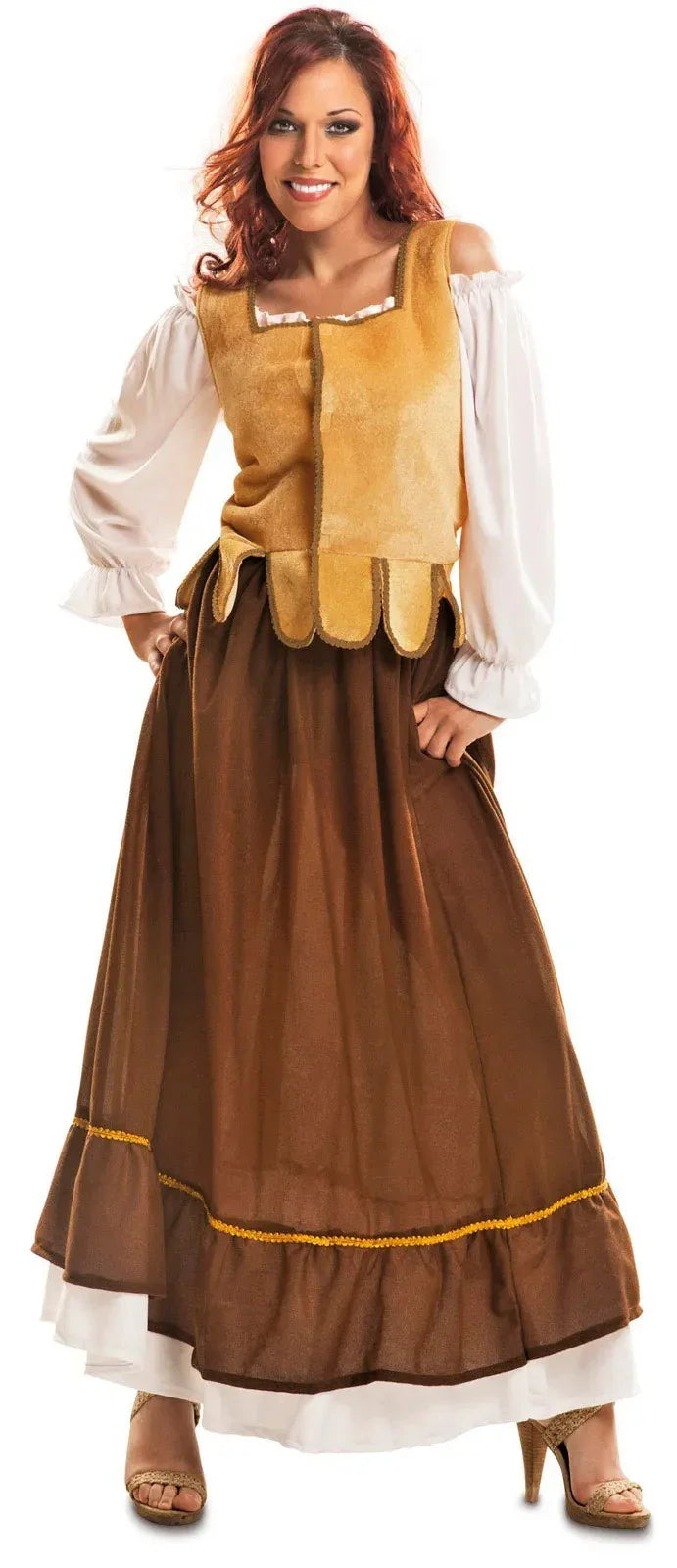Disfraz de Mesonera Medieval con Chaleco para Mujer Taberneras y Campesinas Medievales Viving