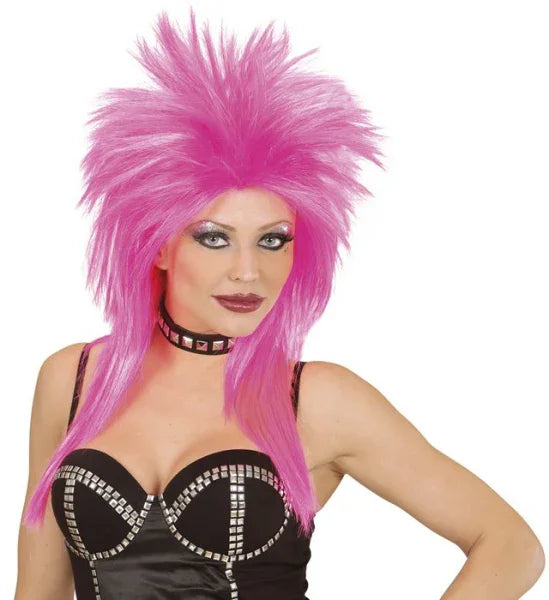 Peluca Rockstar Punk Rosa COMPLEMENTOS Widmann