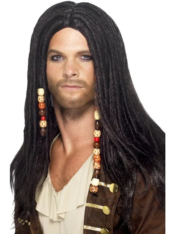 Peluca con Rastas Morenas de Pirata COMPLEMENTOS Smiffys